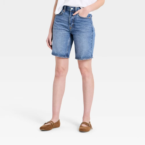 Women mid rise bermuda jeans - women's,